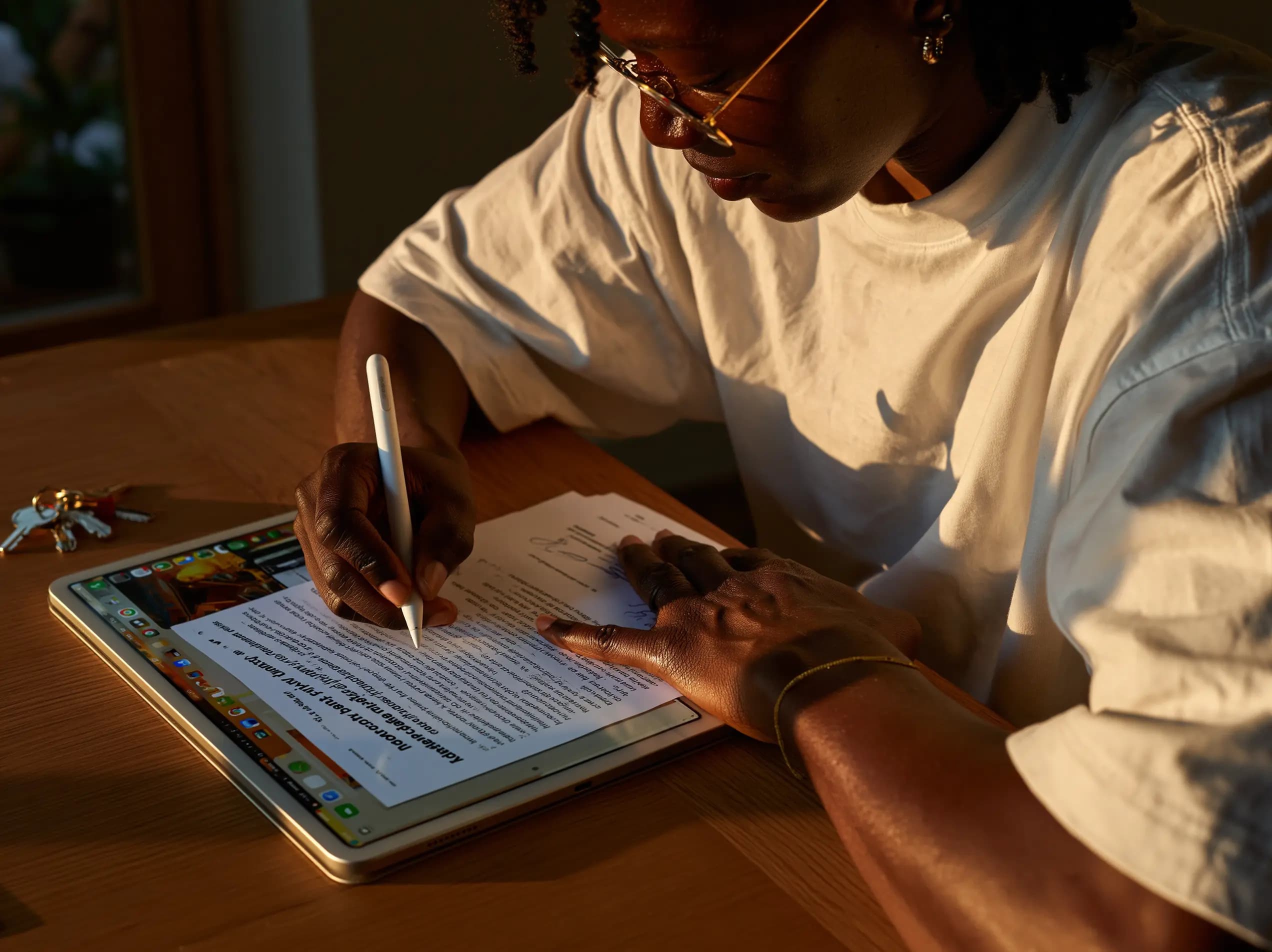 Signing a tenancy agreement on a tablet